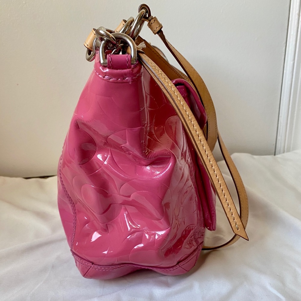 Coach Leah Pink Patent Leather Tote - Picture 5 of 10